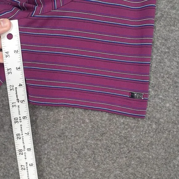 RARE Nike Tiger Woods Collection SAMPLE Polo Shirt Adult L pink blue stripe S/S - Picture 9 of 14